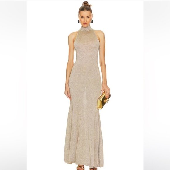 NWT Ronny Kobo Arlo Knit Dress in Champagne Size M - Picture 1 of 10
